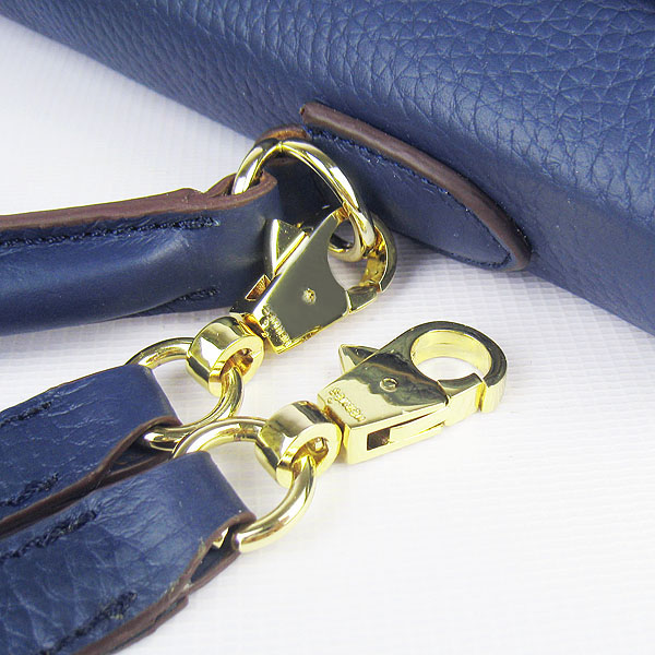 High Quality Hermes Kelly 35cm Togo Leather Bag Dark Blue 6308 - Click Image to Close